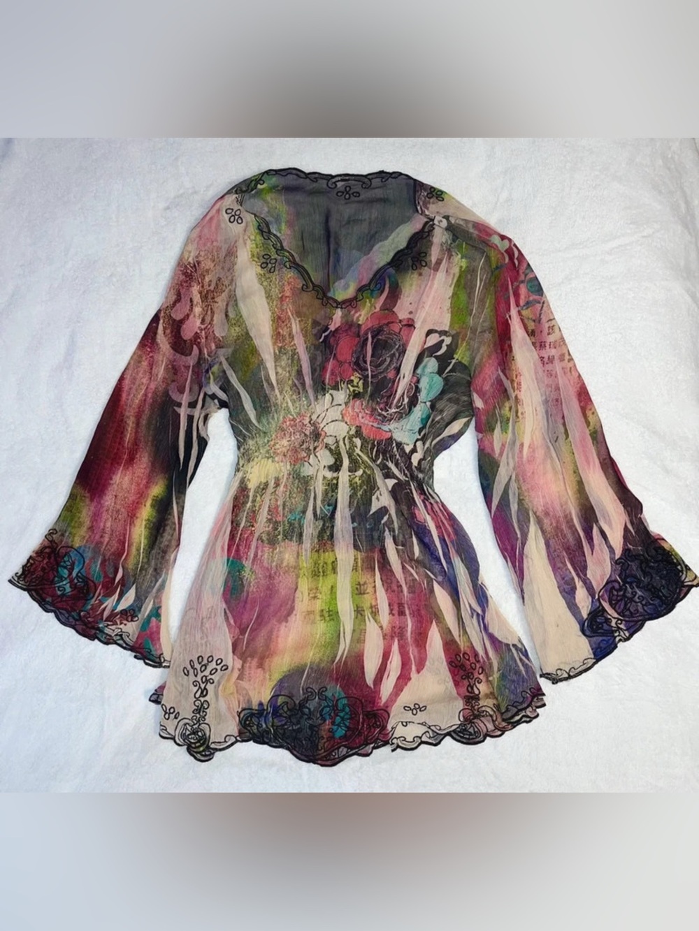 Vintage Y2K Mushka by Sierra Rose Fairy Grunge Sheer Top